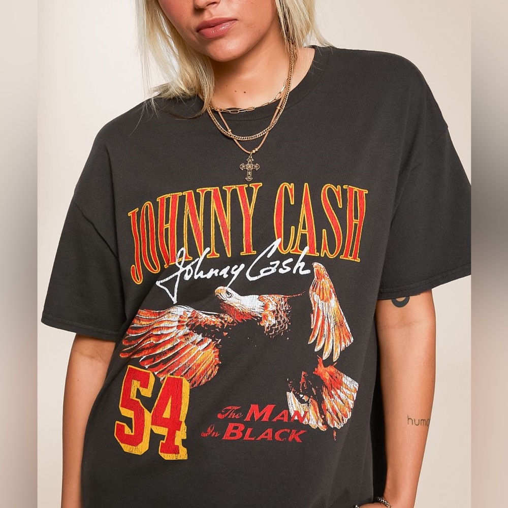 NWT JOHNNY CASH MAN IN BLACK, 2 SIDED GRAPHIC TEE, VARIOUS SIZES